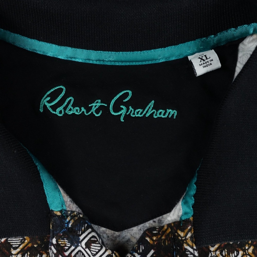 Robert Graham Polo Shirt Men's XL Multicolor Geometric Pattern Cotton New - Picture 5 of 16